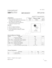 IRFU3709 Datasheet Cover