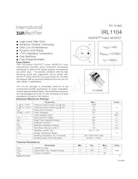 IRL1104 Datasheet Copertura