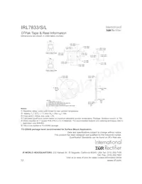 IRL7833S Datasheet Page 12