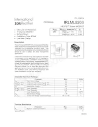 IRLML5203 Datasheet Cover