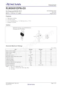 RJK0601DPN-E0#T2 Datasheet Cover