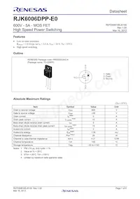 RJK6006DPP-E0#T2 Datasheet Cover