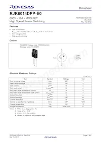 RJK6014DPP-E0#T2 Datasheet Cover