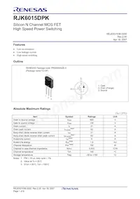RJK6015DPK-00#T0 Datasheet Page 3