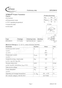 SPD35N10 Datasheet Cover