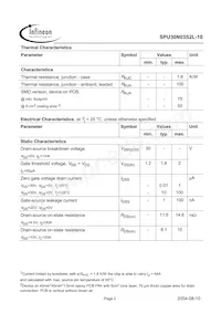 SPU30N03S2L-10 Datasheet Page 2