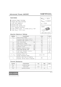 SSH70N10A Datasheet Cover