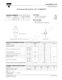 SUD50N04-16P-E3 Datasheet Cover