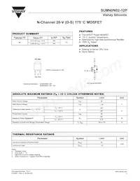 SUM40N02-12P-E3 Datasheet Cover