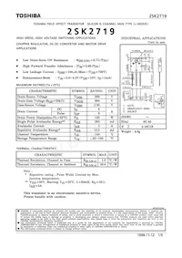 2SK2719(F) Datasheet Cover