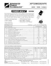 APT20M22B2VFRG Datasheet Copertura