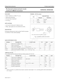 BSN254A Datasheet Pagina 2