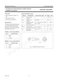 BSP254A Datasheet Page 2