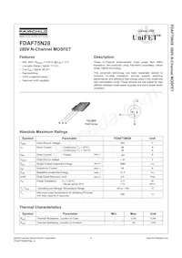 FDAF75N28 Datasheet Cover