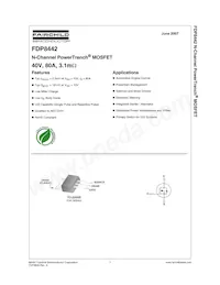 FDP8442 Datasheet Cover