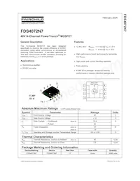 FDS4072N7 Datasheet Cover