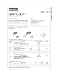 FQB13N10TM Datasheet Cover