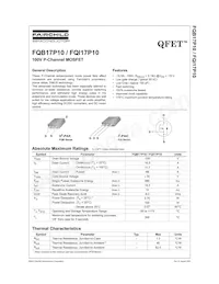 FQB17P10TM Datasheet Cover