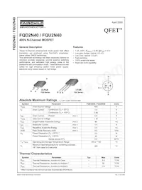 FQD2N40TM Datasheet Cover
