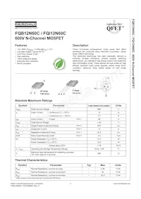 FQI12N60CTU Datasheet Cover
