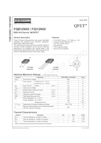 FQI12N60TU Datenblatt Cover