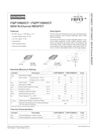 FQPF10N60CF Datasheet Copertura