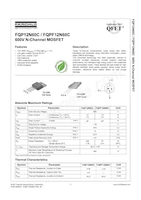 FQPF12N60C Datenblatt Cover