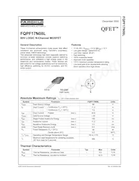 FQPF17N08L Datasheet Cover
