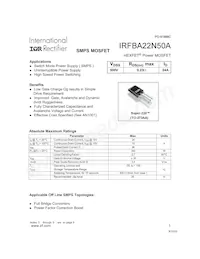 IRFBA22N50APBF Datasheet Cover
