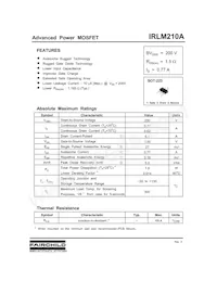 IRLM210ATF數據表 封面