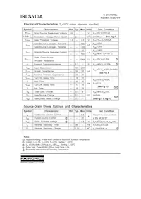 IRLS510A Datasheet Page 2