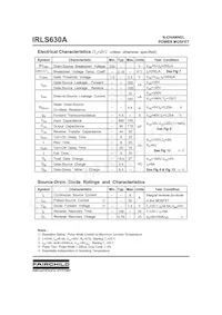 IRLS630A Datasheet Page 2