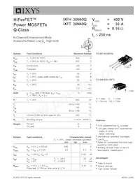 IXFH30N40Q Datasheet Cover