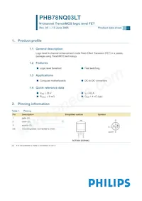 PHB78NQ03LT Datasheet Cover