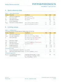 PHP55N03LTA Datasheet Page 2