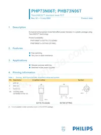 PHP73N06T Datasheet Cover