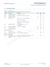 PHP78NQ03LT Datasheet Page 3