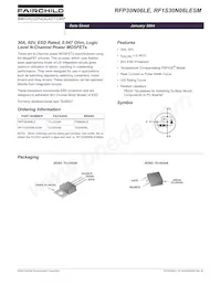 RFP30N06LE Datasheet Cover
