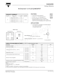 SI8404DB-T1-E1 Datasheet Cover