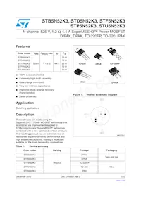 STB5N52K3 Datasheet Cover