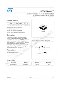 STE45NK80ZD Datenblatt Cover