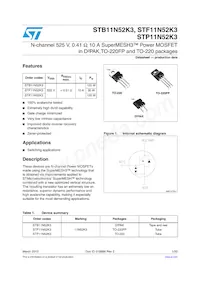 STF11N52K3 Datasheet Copertura