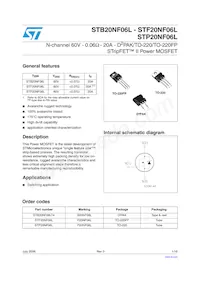 STF20NF06L Datasheet Cover