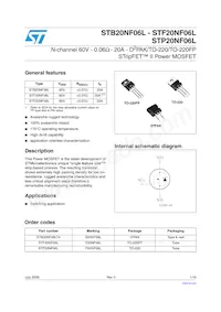 STF20NF06L Datasheet Copertura