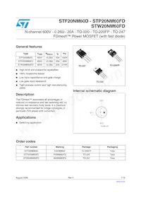 STF20NM60D Datasheet Cover