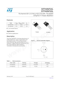 STF40NF03L Datasheet Cover