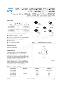 STI12N65M5 Datasheet Cover