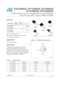 STI18NM60N Datasheet Cover