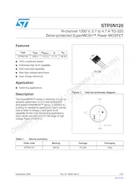 STP5N120 Datasheet Cover