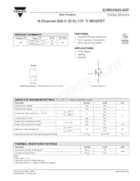 SUM33N20-60P-E3 Datasheet Cover
